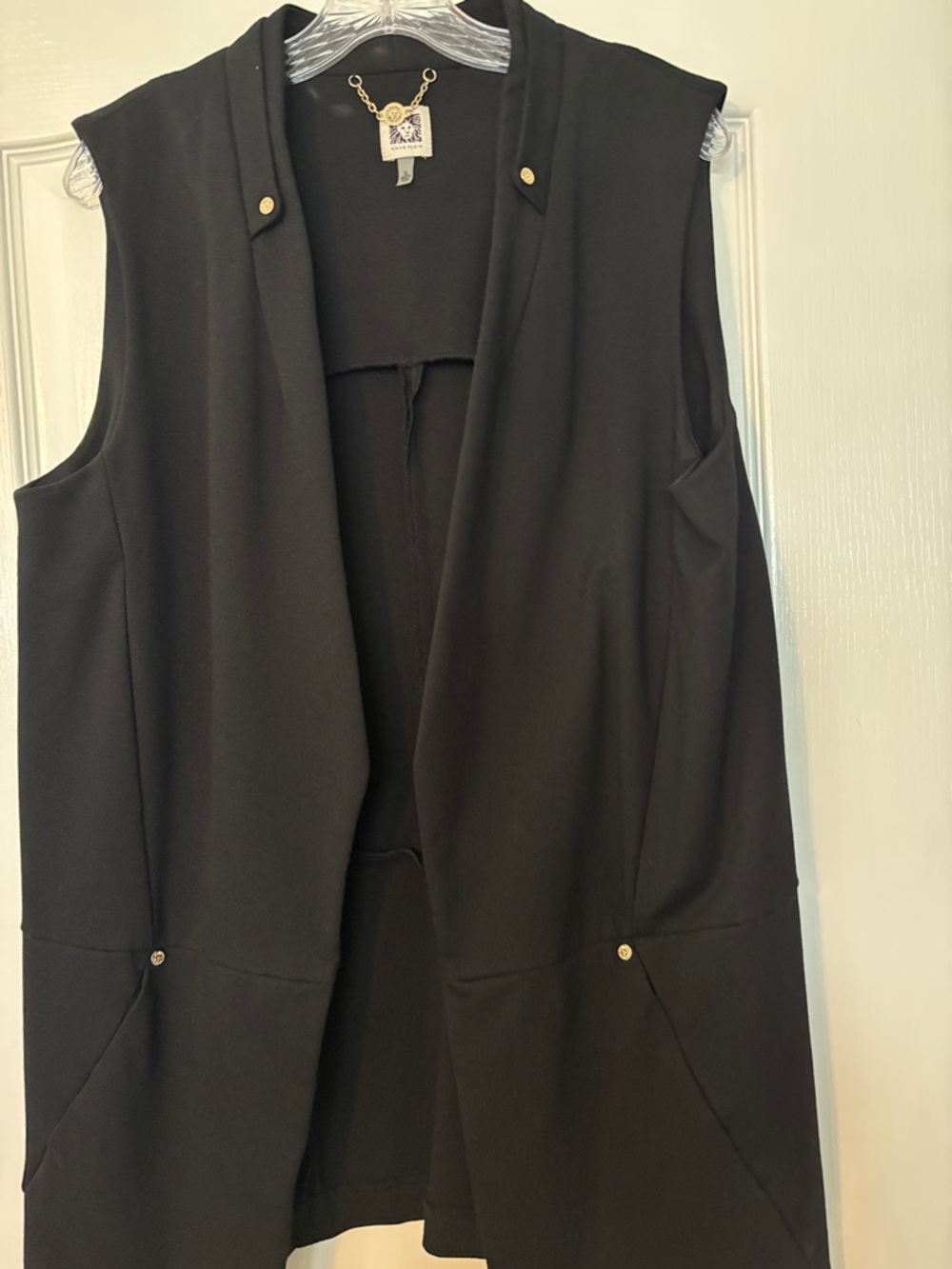 Anne Klein Black Top with Gold Chain Accent